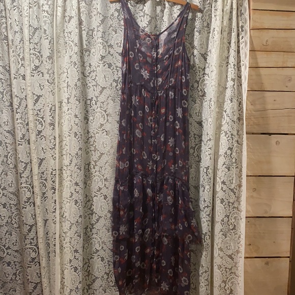 FREE PEOPLE INTIMATELY BLUE FLORAL DRESS SZ SMALL - Picture 2 of 5
